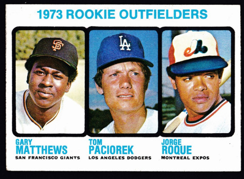 1973 Topps #606 Rookie Outfielders Gary Mathews RC EX-