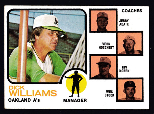 1973 Topps #179 Dick Williams Left Ears Airbrushed Out EX+