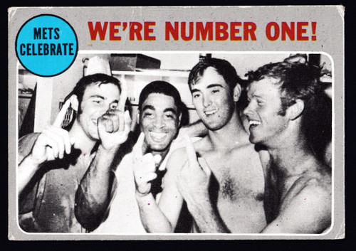 1970 Topps #198 Mets Celebrate We're Number One! Poor