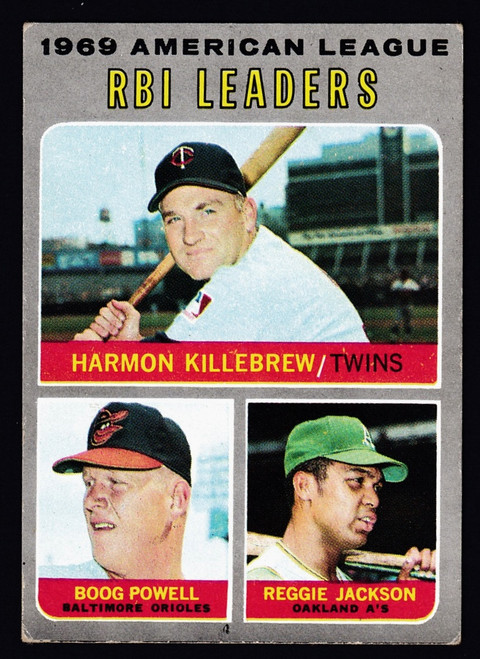 1970 Topps #064 AL RBI Leaders Killebrew Jackson VG+