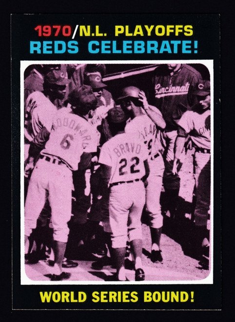 1971 Topps #202 Reds Celebrate World Series Bound! NM
