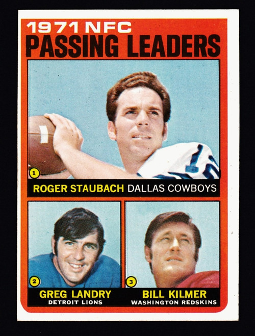 1972 Topps #004 NFC Passing Leaders Staubach EX