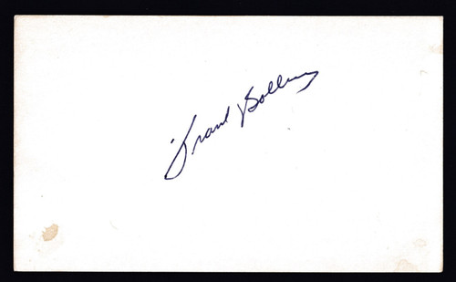 Frank Bolling Signed 3" X 5" Index Card