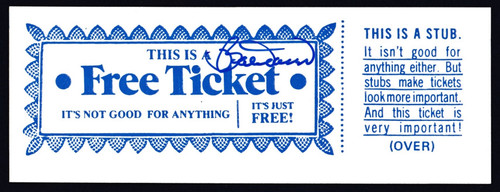 Bobby Doerr Signed 2" X 5.5" Ticket B