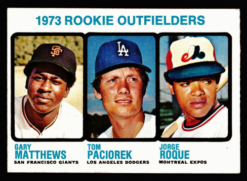 1973 Topps #606 Rookie Outfielders Gary Mathews RC EX