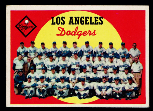 1959 Topps #457 Los Angeles Dodgers Team Unmarked Checklist VGEX