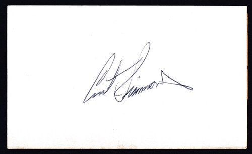 Curt Simmons Signed 3" X 5" Index Card