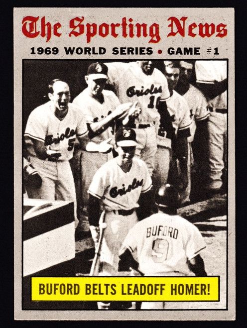 1970 Topps #305 World Series Game #1 Buford Belts Leadoff HR!  EX