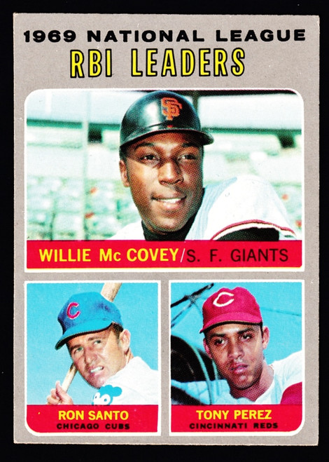 1970 Topps #063 NL RBI Leaders McCovey Santo Perez VGEX