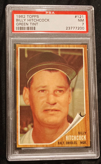 1962 Topps #181 Billy Hitchcock Green Tint PSA 7