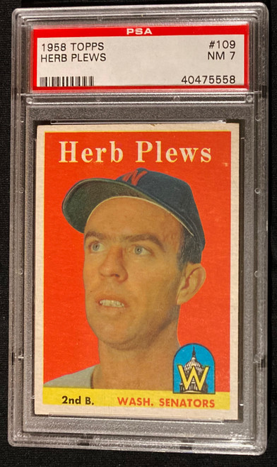 1958 Topps #109 Herb Plews PSA 7