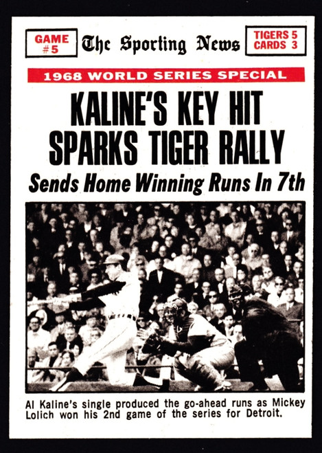 1969 Topps #166 World Series Game #5 Kaline's Key Hit Sparks Tiger Rally EXMT