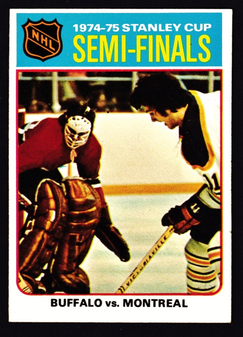 1975 Topps #003 Stanley Cup Semi Finals Buffalo VS Montreal EX-