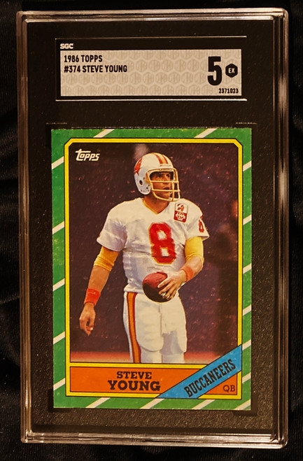1986 Topps #374 Steve Young RC SGC 5