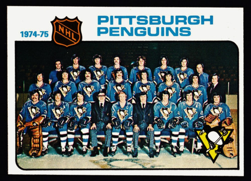 1975 Topps #093 Pittsburgh Penguins Team Unmarked Checklist EXMT