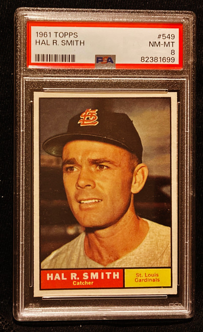 1961 Topps #549 Hal Smith PSA 8