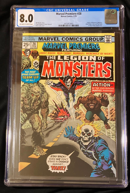 1976 Marvel  Premiere #28 CGC 8.0  1st Appearance of Legion of Monsters and Starseed