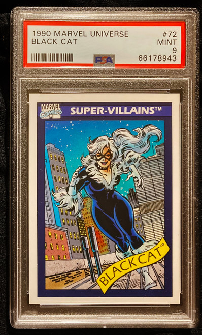 1990 Marvel Universe #072 Black Cat PSA 9