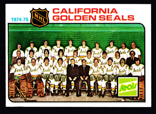 1975 Topps #082 California Golden Seals Team Unmarked Checklist EX