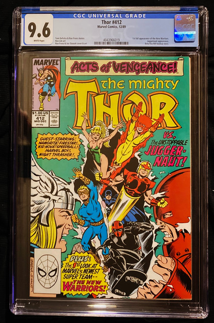 1989 Marvel Thor #412 1st Full Appearance of the New Warriors CGC 9.6