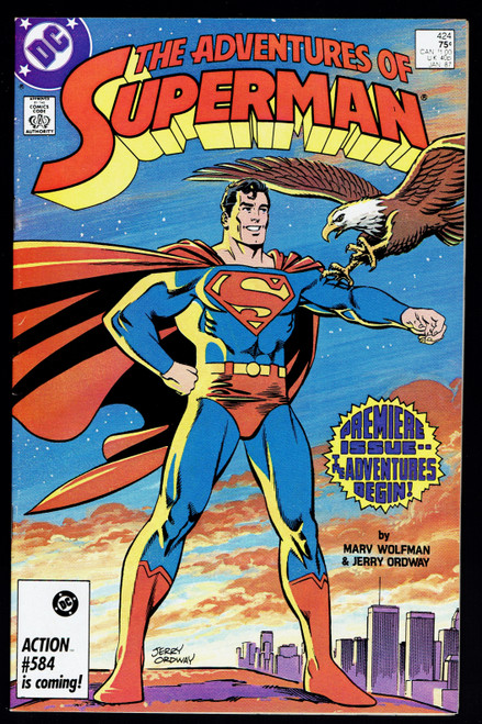1987 DC Adventures of Superman #424 VF+