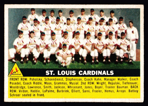 1956 Topps #134 St. Louis Cardinals Team GB VG+