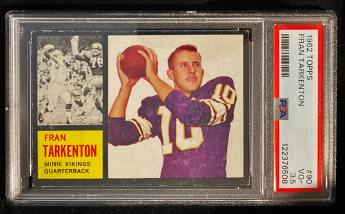 1962 Topps #090 Fran Tarkenton RC SP PSA 3.5
