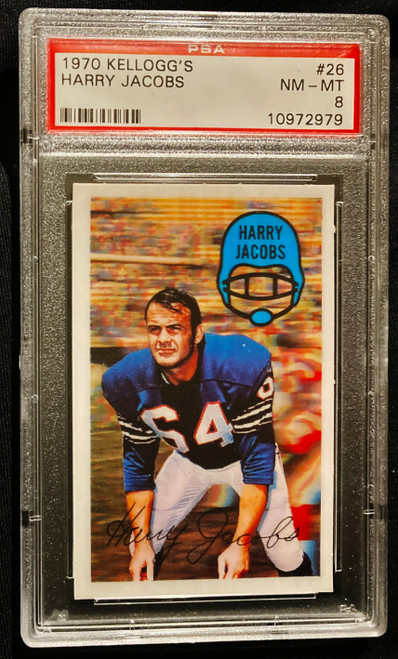 1970 Kellogg's #26 Harry Jacobs PSA 8