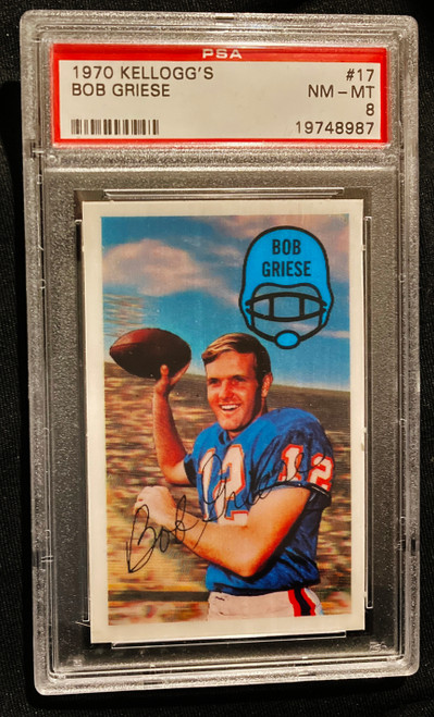 1970 Kellogg's #17 Bob Griese PSA 8