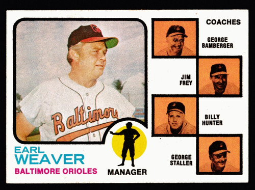 1973 Topps #136 Earl Weaver Orange Background EXMT+