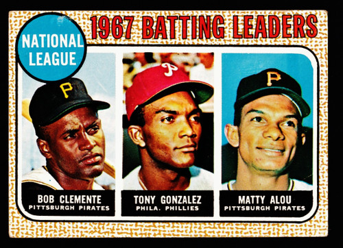 1968 Topps #001 NL Batting Leaders Clemente GD H