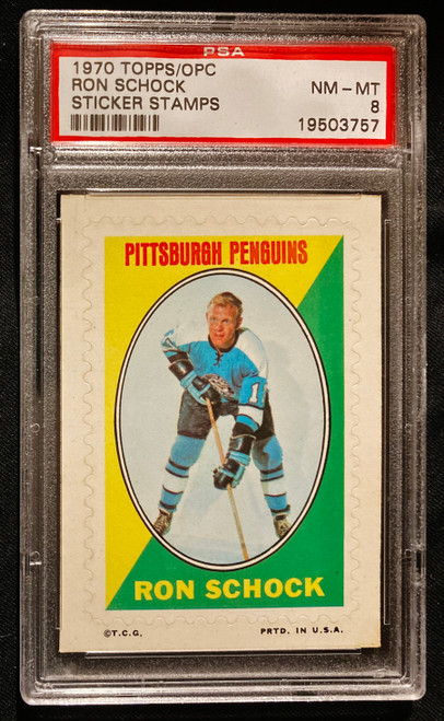 1970 Topps/OPC Sticker Stamps Ron Schock PSA 8