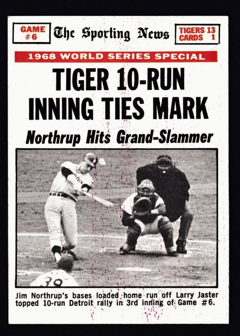 1969 Topps #167 World Series Game #6 Tigers 10-Run Inning Ties Mark GD