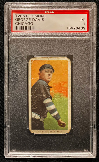 1909-1911 T206 George Davis Piedmont Back PSA 1