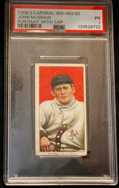 1909-1911 T206 John McGraw Portrait With Cap PSA 1