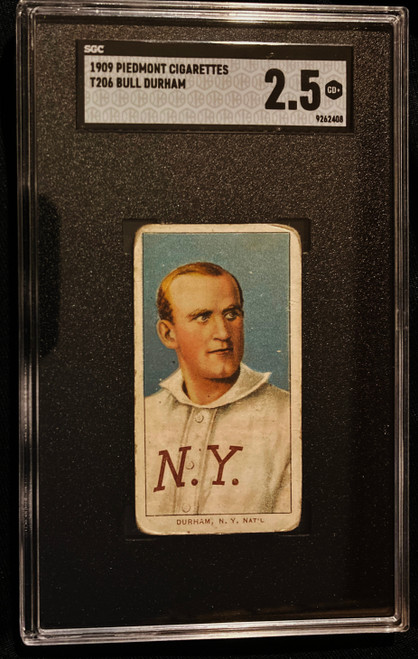 1909-1911 T206 Bull Durham Piedmont Back SGC 2.5