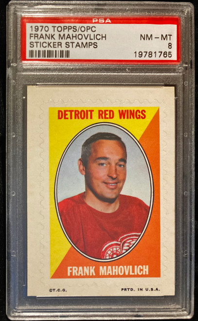 1970 Topps/OPC Sticker Stamps Frank Mahoclich PSA 8
