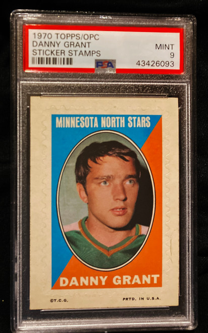 1970 Topps/OPC Sticker Stamps Danny Grant PSA 9