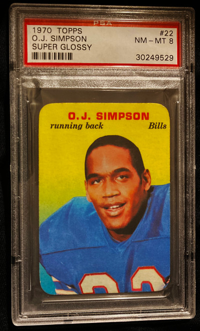 1970 Topps Super Glossy #22 O.J. Simpson PSA 8