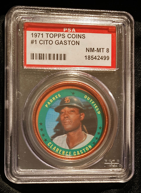 1971 Topps Coins #001 Clarence Gaston PSA 8