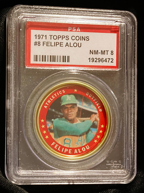 1971 Topps Coins #008 Felipe Alou PSA 8