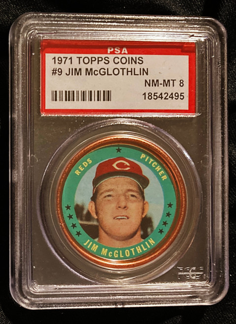 1971 Topps Coins #009 Jim McGlothlin PSA 8