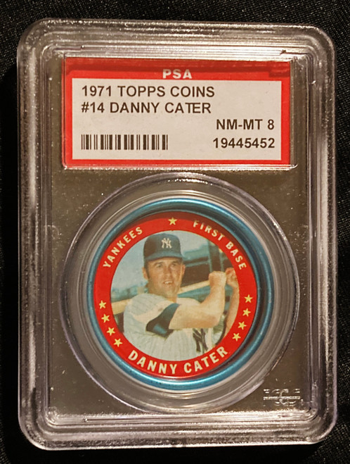 1971 Topps Coins #014 Danny Cater PSA 8