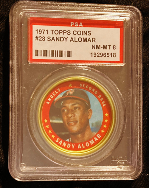 1971 Topps Coins #028 Sandy Alomar PSA 8