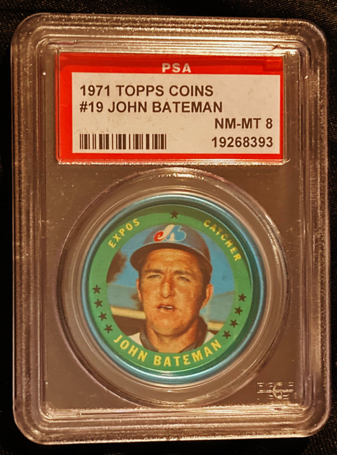 1971 Topps Coins #019 John Bateman PSA 8