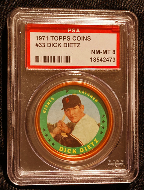 1971 Topps Coins #033 Dick Dietz PSA 8