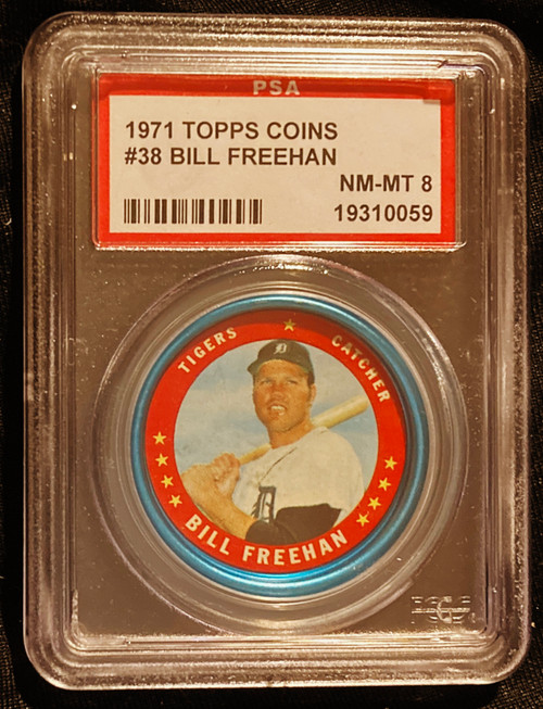 1971 Topps Coins #038 Bill Freehan PSA 8