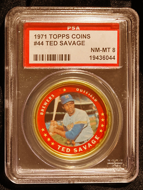 1971 Topps Coins #044 Ted Savage PSA 8