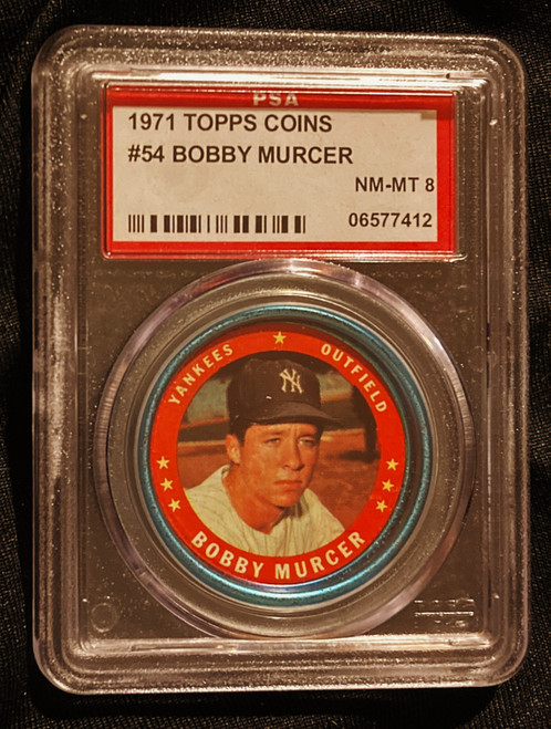 1971 Topps Coins #054 Bobby Murcer PSA 8