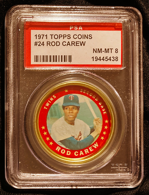 1971 Topps Coins #024 Rod Carew PSA 8